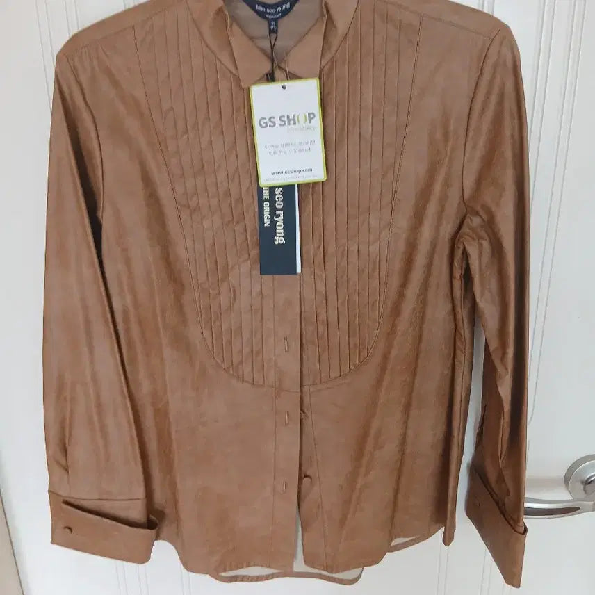 [SOLD OUT] 김서룡 브라운 레더 셔츠 새상품