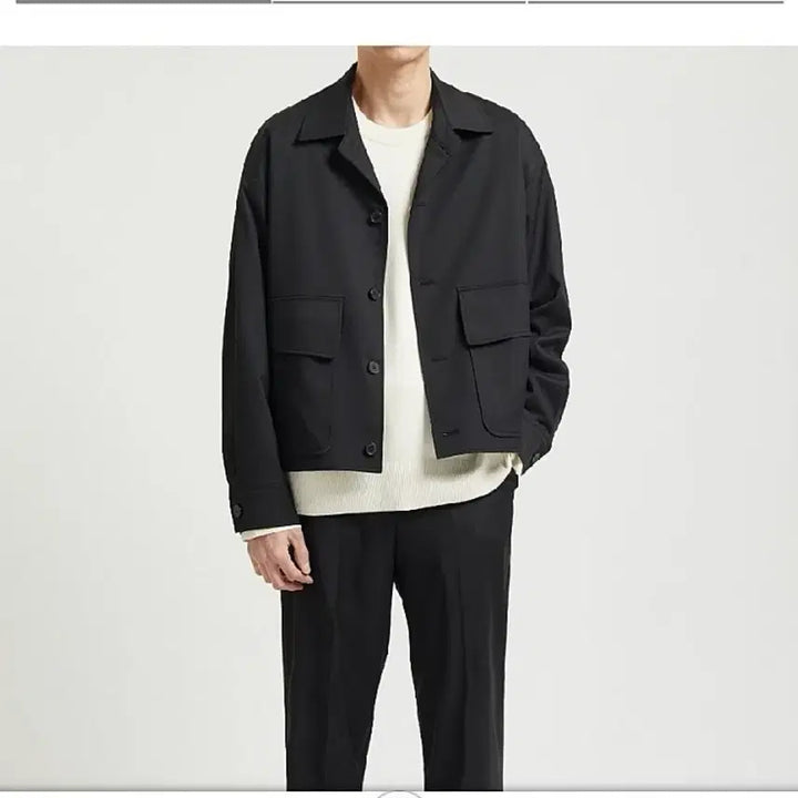 [BUNJANG] Elmood Minimal Pocket Detail Trucker Jacket / [44][S] 엘무드 미니멀 포켓 디테일 트러커 자켓