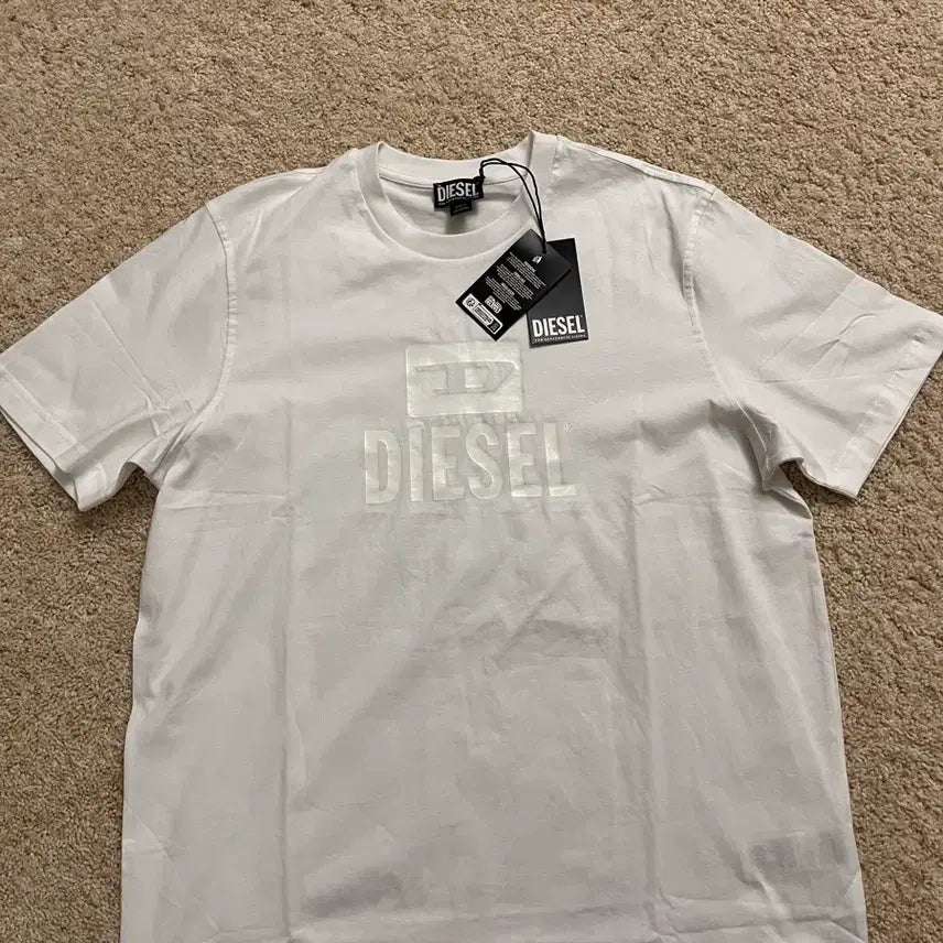 [BUNJANG] Diesel T-JUST TONE ON TONE T-Shirt White L / [새상품] 디젤 T-저스트 톤온톤 반팔 티셔츠 화이트 L (정품/택포함)