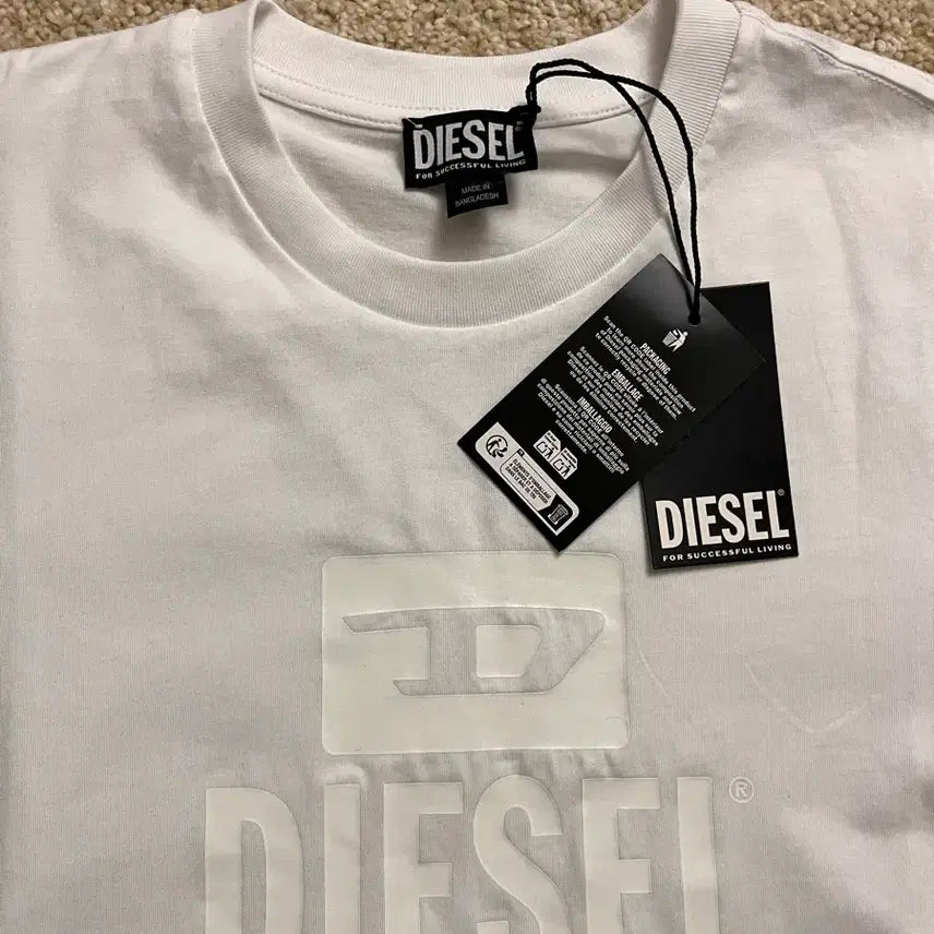 [BUNJANG] Diesel T-JUST TONE ON TONE T-Shirt White L / [새상품] 디젤 T-저스트 톤온톤 반팔 티셔츠 화이트 L (정품/택포함)