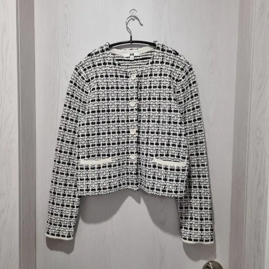 [BUNJANG] Uniqlo Tweed Knit Jacket / 유니클로 트위드 니트 자켓