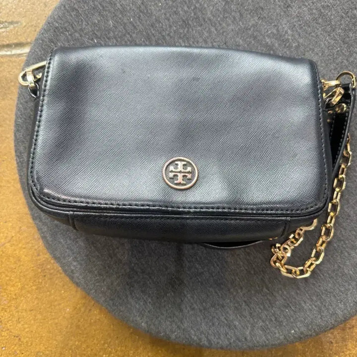 [BUNJANG] Tory Burch Leather Chain Crossbody Bag / 토리버치 블랙 레더 체인 크로스백
