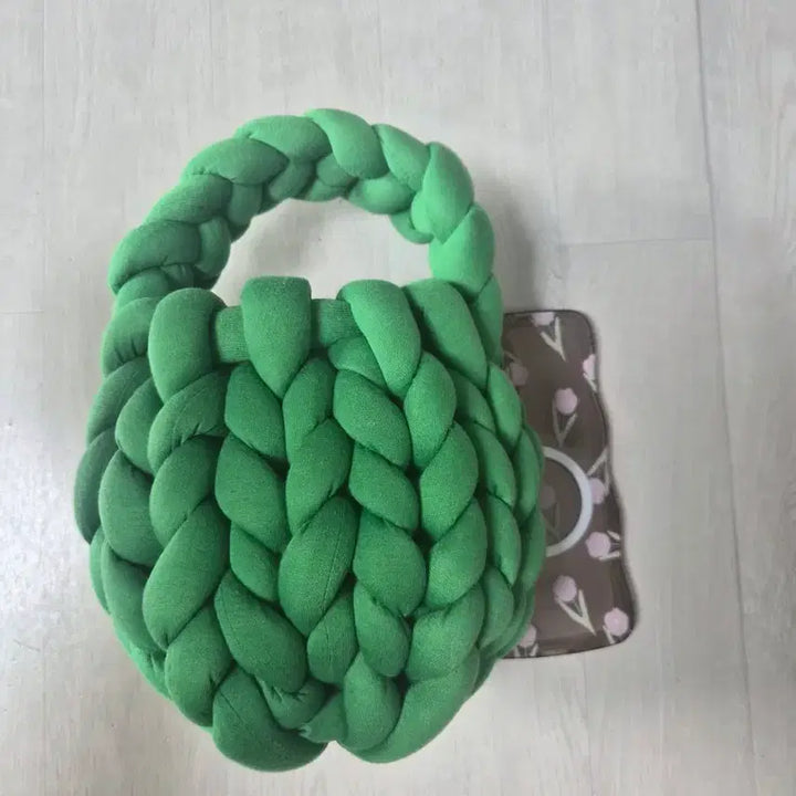 [BUNJANG] Green Knitted Tote Bag / 뜨개가방