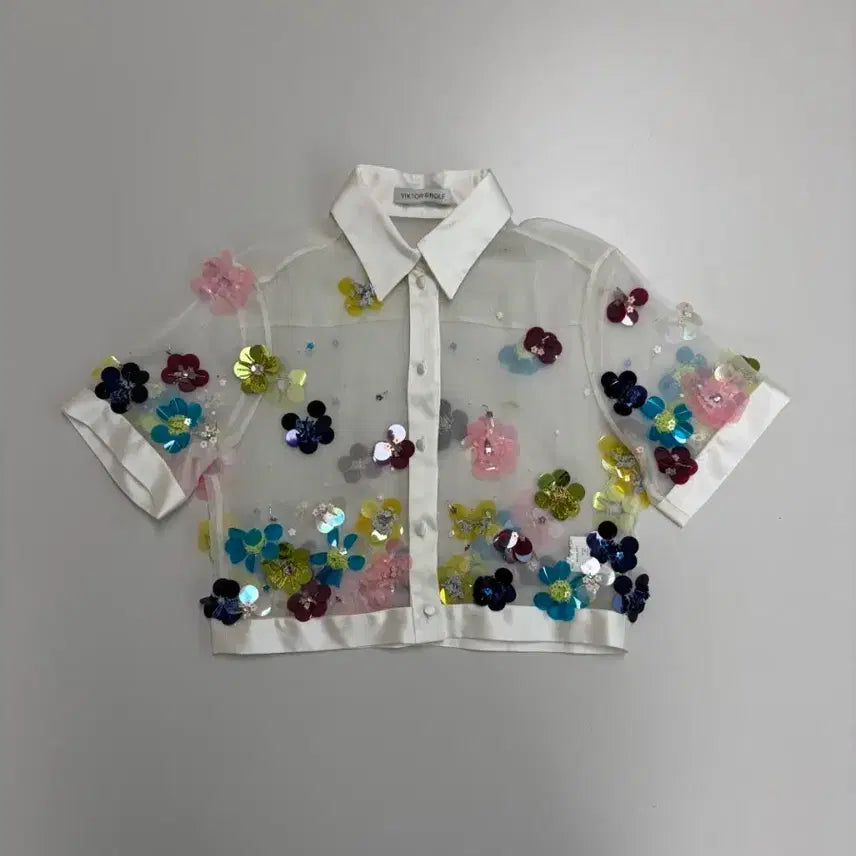 [BUNJANG] Victor &amp; Rolf Embroidered Cropped Shirt / [정품] 빅터앤롤프 엠브로이더드 크롭 셔츠