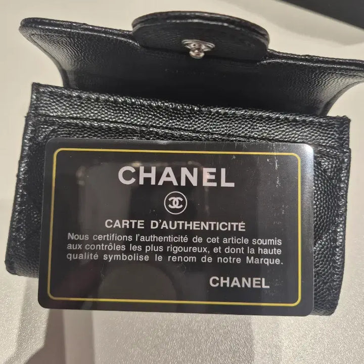 [BUNJANG] Clean Look Caviar Leather Wallet / 클똑 지갑 캐비어 은장 블랙