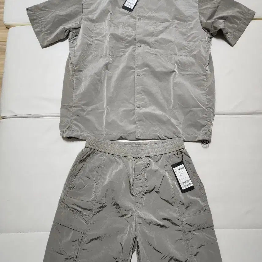 [BUNJANG] ZIOZIA & ZIV Windbreaker Short Sleeve Set Beige / 지오지아앤드지바람막이반팔자켓반바지셋업베이지