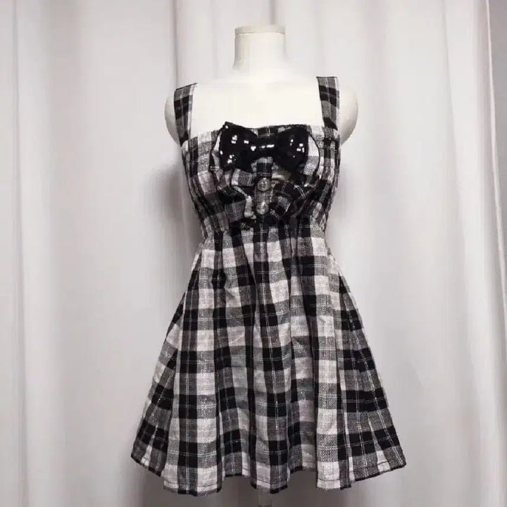 [BUNJANG] Vintage Check Ribbon Dress / 빈티지 체크 리본원피스 달천 핀터깔
