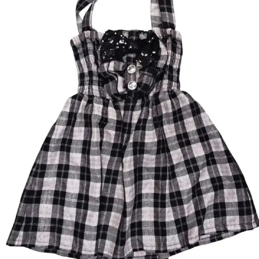 [BUNJANG] Vintage Check Ribbon Dress / 빈티지 체크 리본원피스 달천 핀터깔