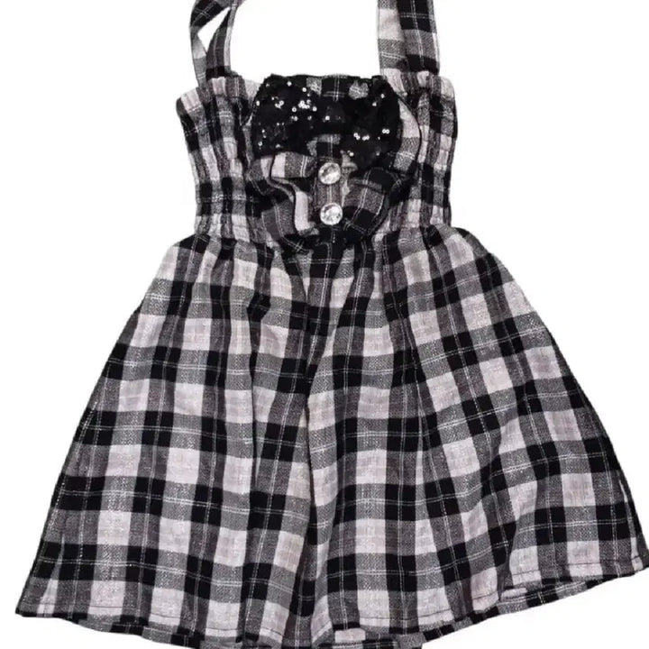 [BUNJANG] Vintage Check Ribbon Dress / 빈티지 체크 리본원피스 달천 핀터깔