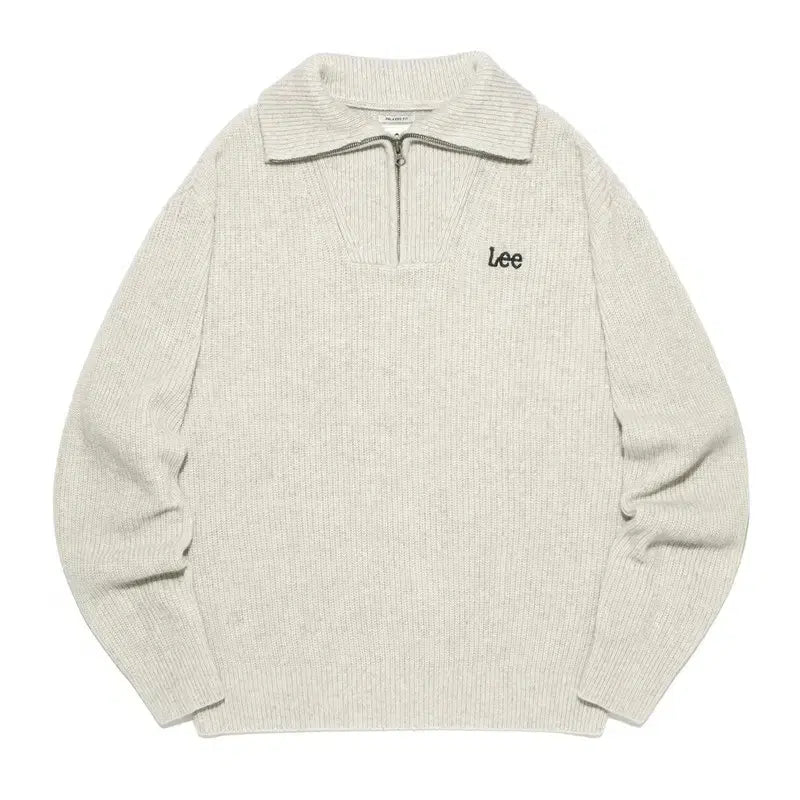 [SOLD OUT] S LEE 리 쿼터 하프 반집업 오트밀 니트