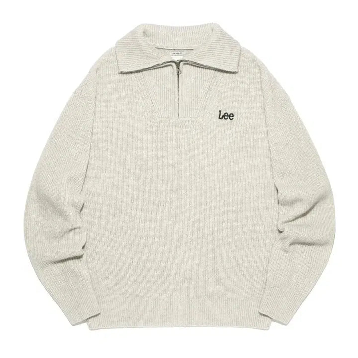 [SOLD OUT] S LEE 리 쿼터 하프 반집업 오트밀 니트