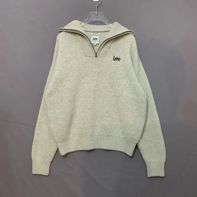 [SOLD OUT] S LEE 리 쿼터 하프 반집업 오트밀 니트