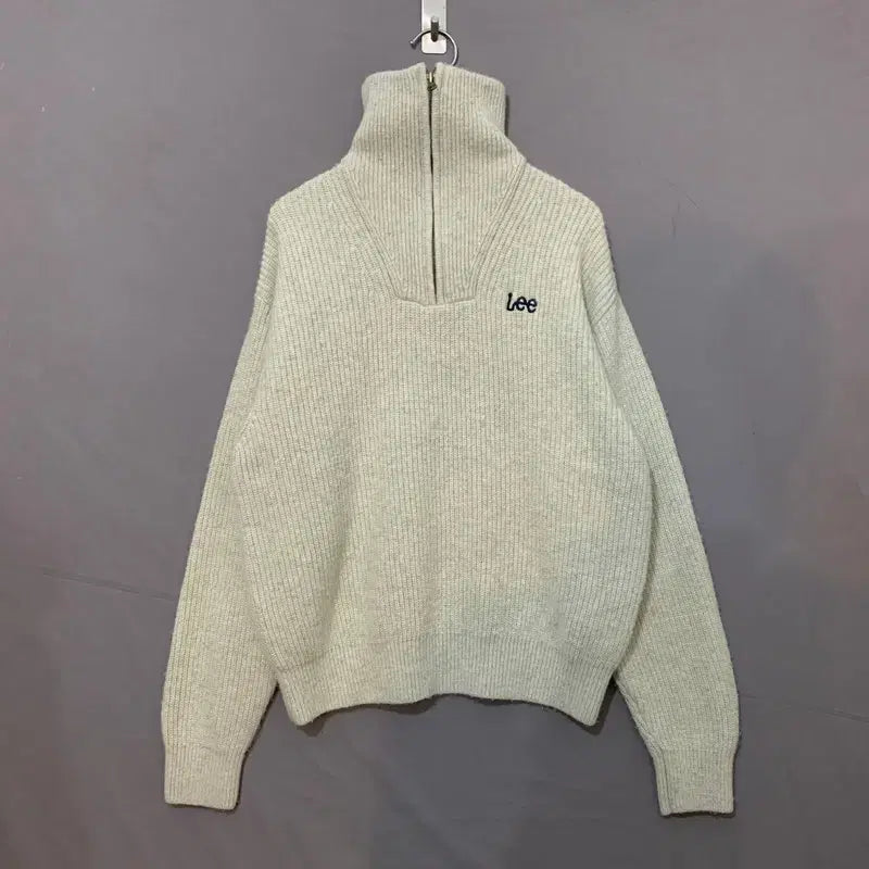 [SOLD OUT] S LEE 리 쿼터 하프 반집업 오트밀 니트