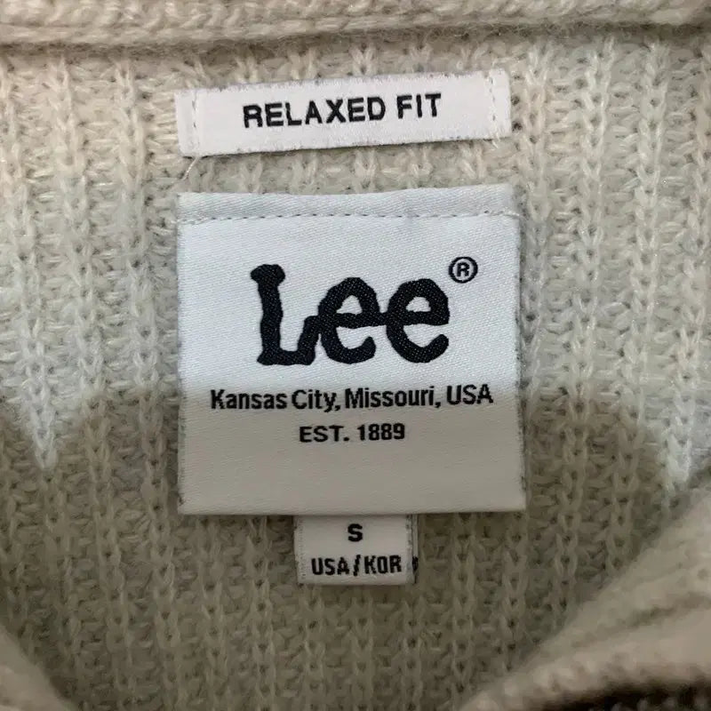 [SOLD OUT] S LEE 리 쿼터 하프 반집업 오트밀 니트