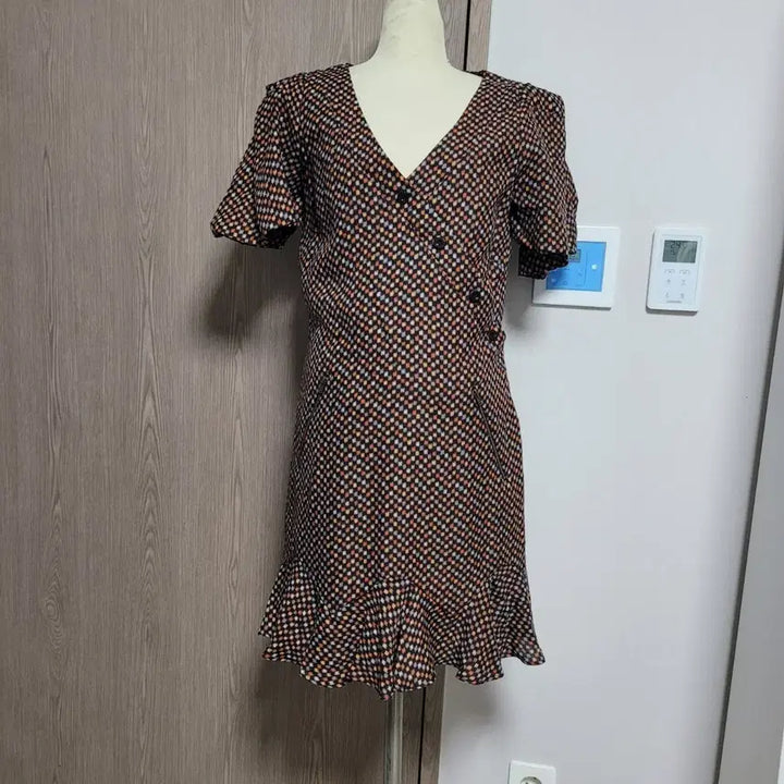[BUNJANG] See By Chloé Authentic Patterned Puff Sleeve Short Dress / 씨바이끌로에 정품 매장판 패턴 퍼프소매 반팔 원피스