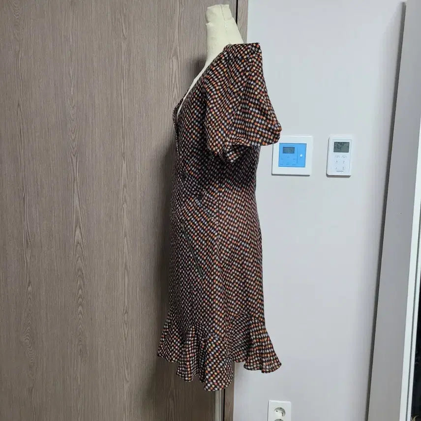 [BUNJANG] See By Chloé Authentic Patterned Puff Sleeve Short Dress / 씨바이끌로에 정품 매장판 패턴 퍼프소매 반팔 원피스