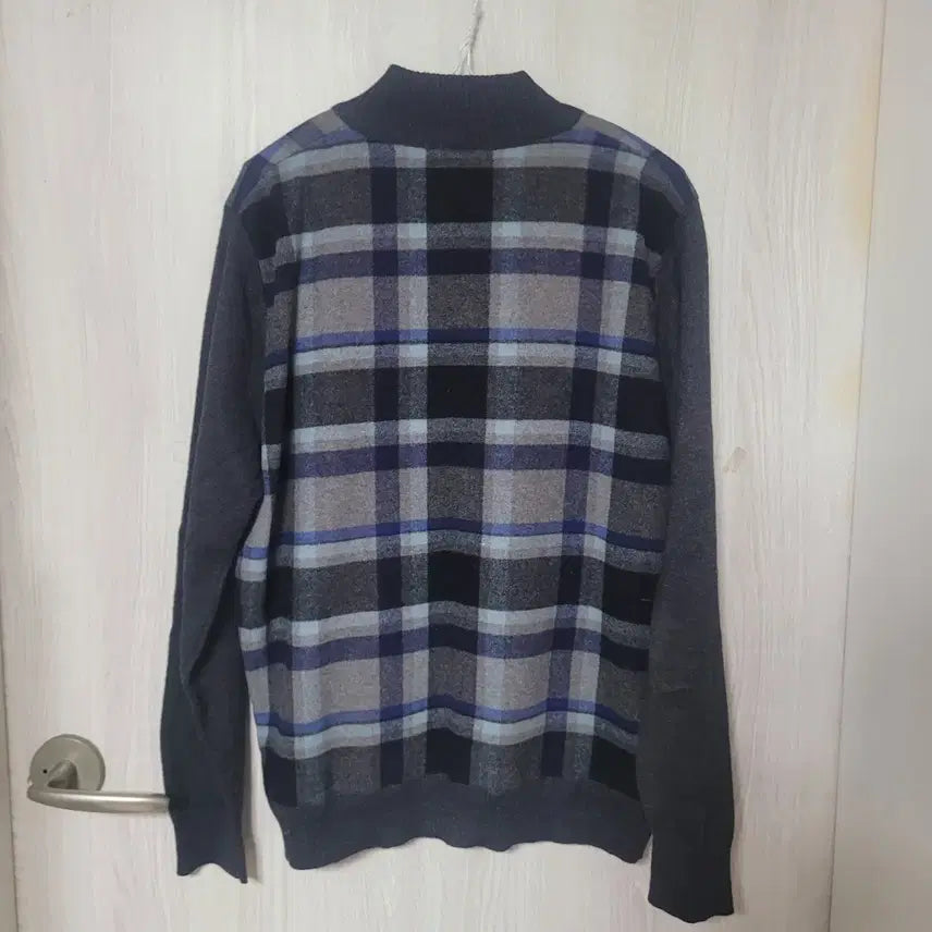 [BUNJANG] Burberry Check Pattern Wool Knit Zip-up Cardigan / 버버리 체크 패턴 울 니트 집업 가디건