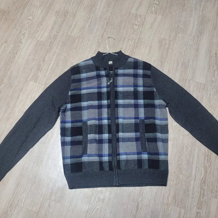 [BUNJANG] Burberry Check Pattern Wool Knit Zip-up Cardigan / 버버리 체크 패턴 울 니트 집업 가디건