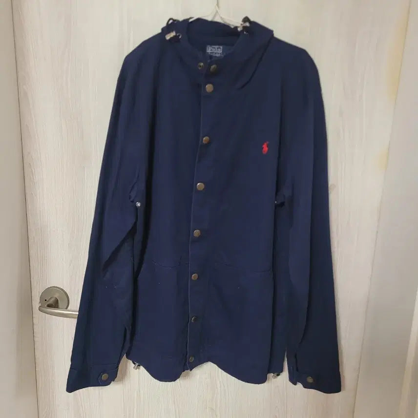 [BUNJANG] Polo Ralph Lauren Nova Check Navy Hooded Jacket / 폴로 USA 랄프로렌 노바체크 네이비 후드 자켓