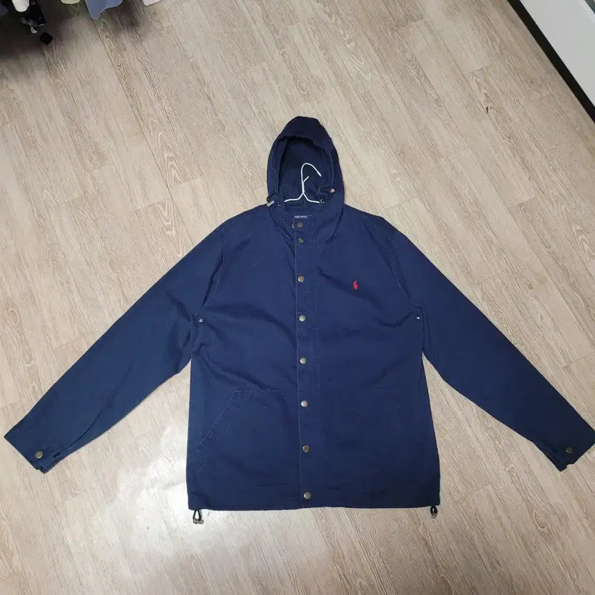 [BUNJANG] Polo Ralph Lauren Nova Check Navy Hooded Jacket / 폴로 USA 랄프로렌 노바체크 네이비 후드 자켓