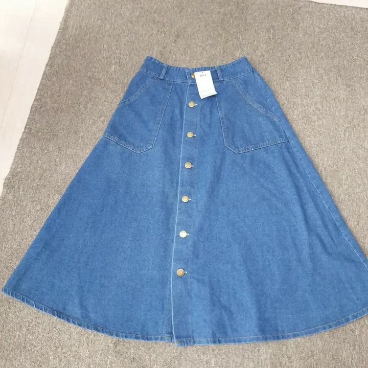 [BUNJANG] Banding Denim Skirt / 선물받은 이쁜 밴딩 청 스커트 프리사이즈 55~66  이옷 이뻐요 새옷