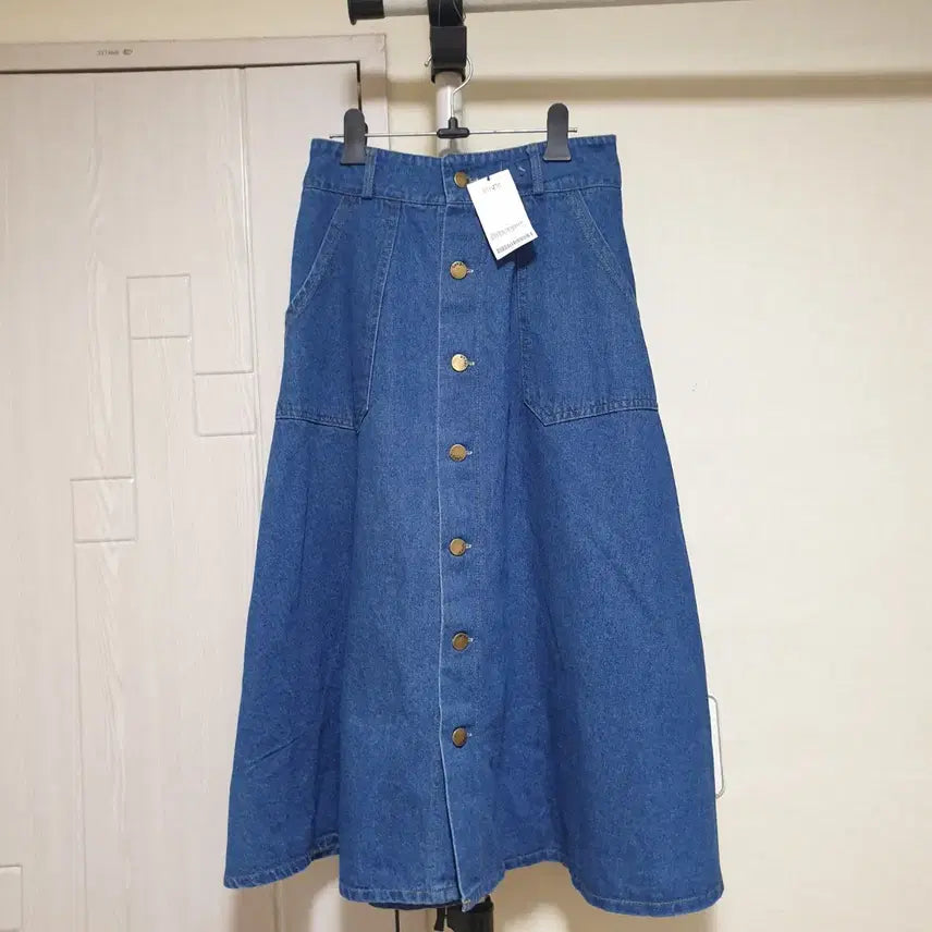 [BUNJANG] Banding Denim Skirt / 선물받은 이쁜 밴딩 청 스커트 프리사이즈 55~66  이옷 이뻐요 새옷