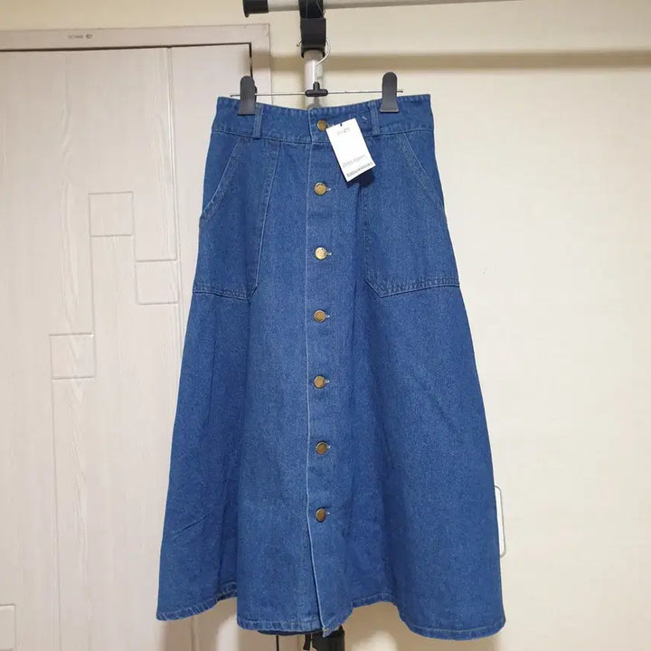 [BUNJANG] Banding Denim Skirt / 선물받은 이쁜 밴딩 청 스커트 프리사이즈 55~66  이옷 이뻐요 새옷