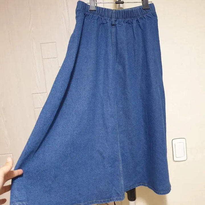 [BUNJANG] Banding Denim Skirt / 선물받은 이쁜 밴딩 청 스커트 프리사이즈 55~66  이옷 이뻐요 새옷