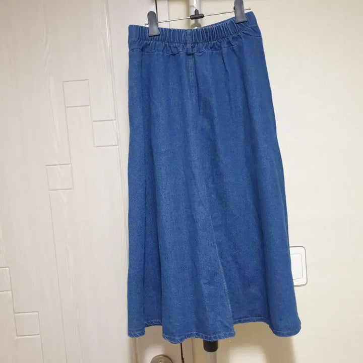 [BUNJANG] Banding Denim Skirt / 선물받은 이쁜 밴딩 청 스커트 프리사이즈 55~66  이옷 이뻐요 새옷