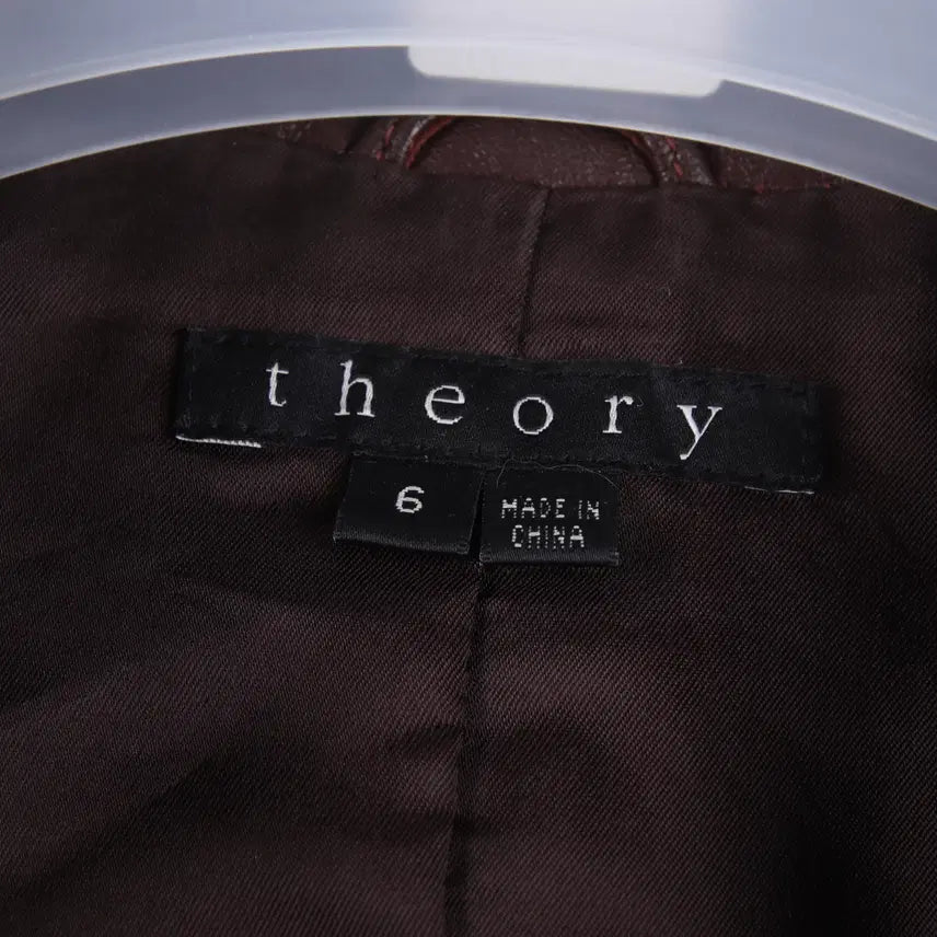 [BUNJANG] Theory Leather Jacket (Brown, Size 6) / (여성) 띠어리 가죽 레더 자켓 브라운 6사이즈