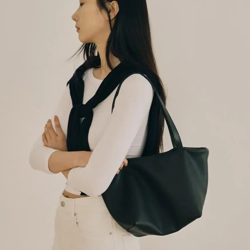 [BUNJANG] Fjällräven Mossbag Black Leather Handbag / 프주르 모쓰백