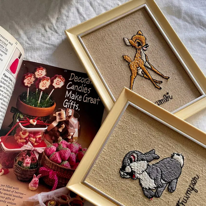 [BUNJANG] Vintage Bambi Embroidery Frame / 1960s/빈티지 밤비 자수 액자(rare)