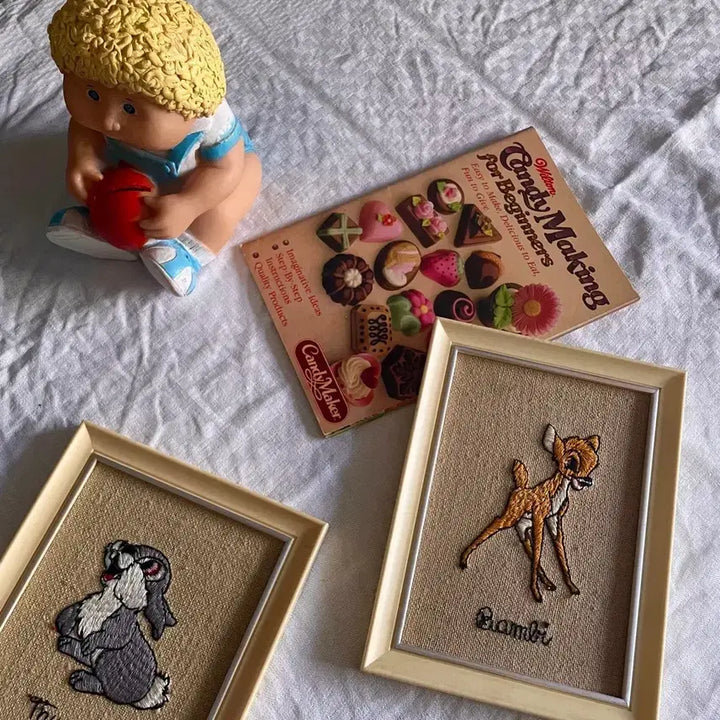 [BUNJANG] Vintage Bambi Embroidery Frame / 1960s/빈티지 밤비 자수 액자(rare)