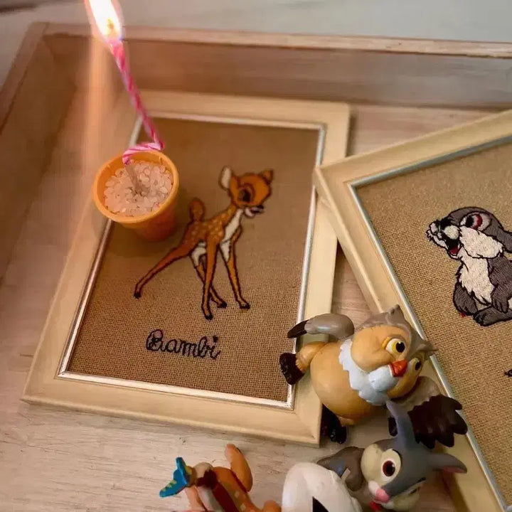 [BUNJANG] Vintage Bambi Embroidery Frame / 1960s/빈티지 밤비 자수 액자(rare)
