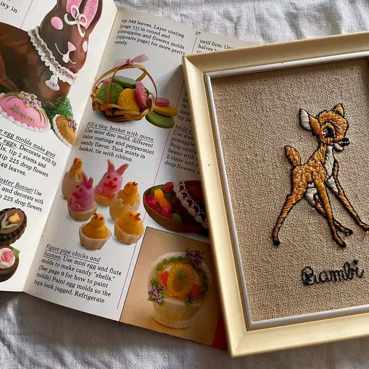 [BUNJANG] Vintage Bambi Embroidery Frame / 1960s/빈티지 밤비 자수 액자(rare)