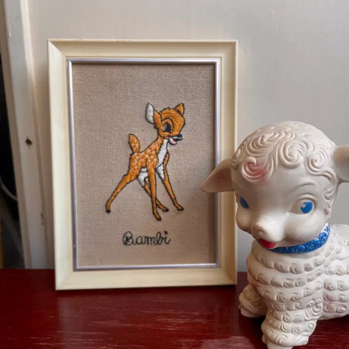 [BUNJANG] Vintage Bambi Embroidery Frame / 1960s/빈티지 밤비 자수 액자(rare)