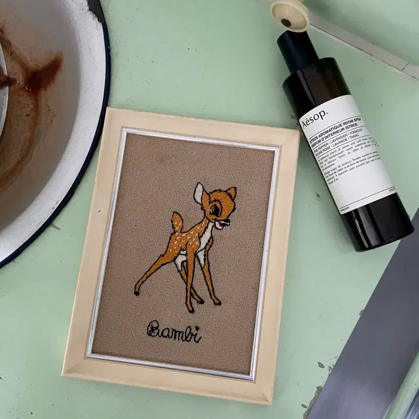 [BUNJANG] Vintage Bambi Embroidery Frame / 1960s/빈티지 밤비 자수 액자(rare)