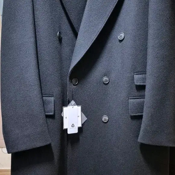 [BUNJANG] Beslow Cashmere Double Breasted Coat L / 새상품) 비슬로우 캐시미어 더블브레스티드 코트 블랙L