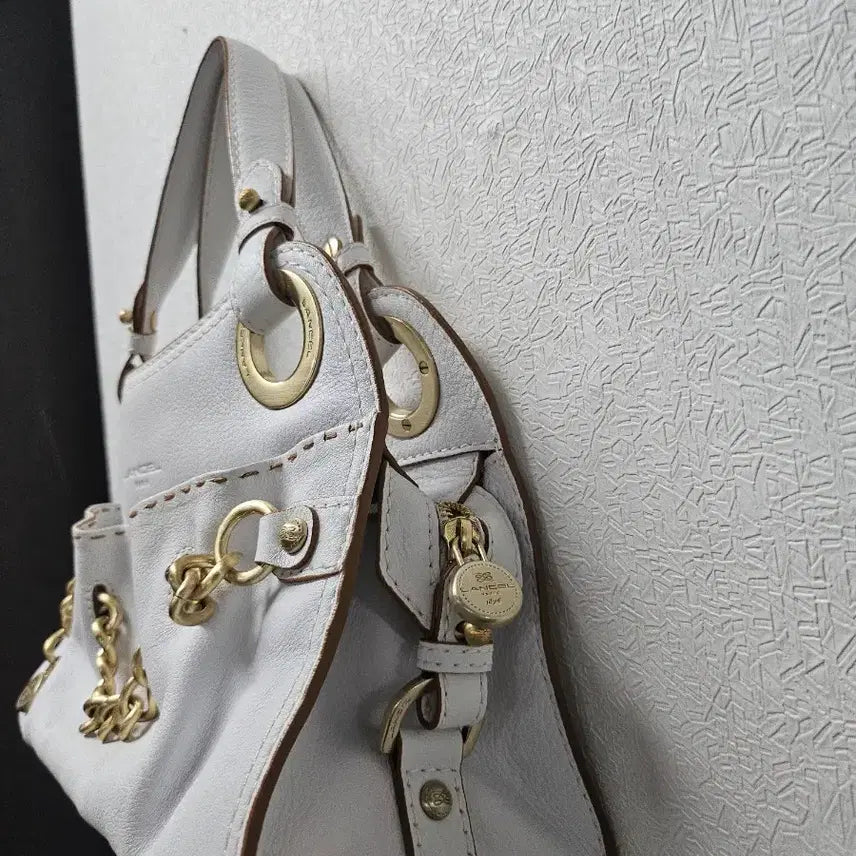 [SOLD OUT] LANCEL 란셀 프랑스 명품 화이트 가죽 토드백
