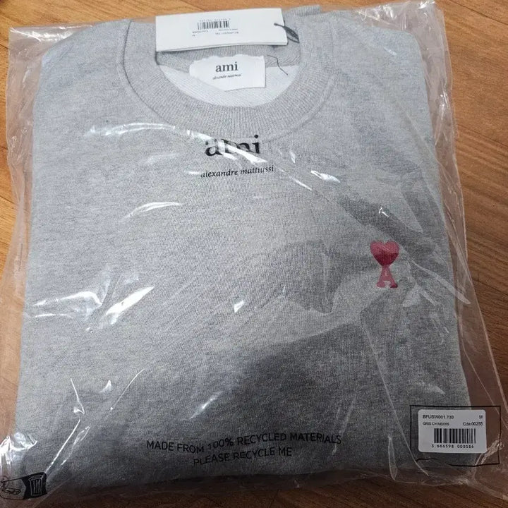 [SOLD OUT] 아미 스몰하트 로고 맨투맨 회색 M