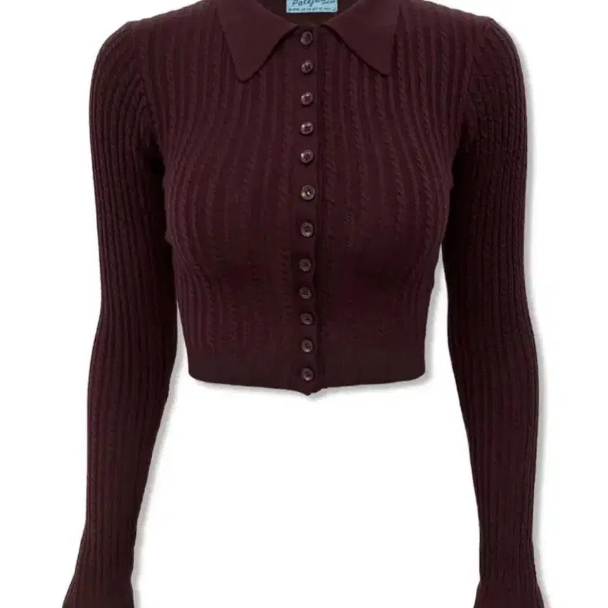 [BUNJANG] Pale Jade Retro Twist Collar Cardigan / 페일제이드 레트로 트위스트 카라 가디건