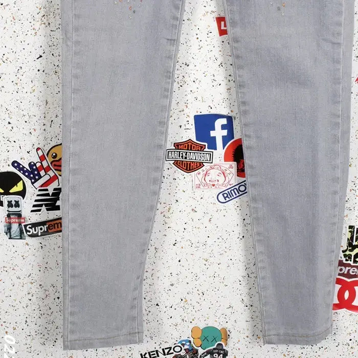 [BUNJANG] Tankus Slim Fit Grey Denim Pants Women&