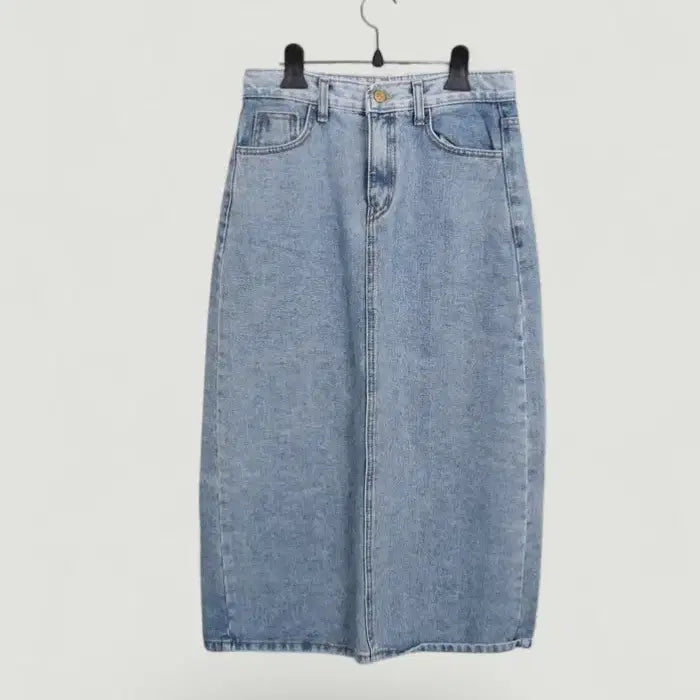 [BUNJANG] Simply Light Wash Denim Skirt (Women&