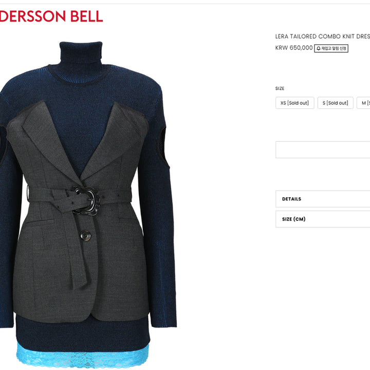 [BUNJANG] Andersson Bell Tailored Combo Knit Dress / 앤더슨벨 / 테일러드 콤보 니트 드레스 / S