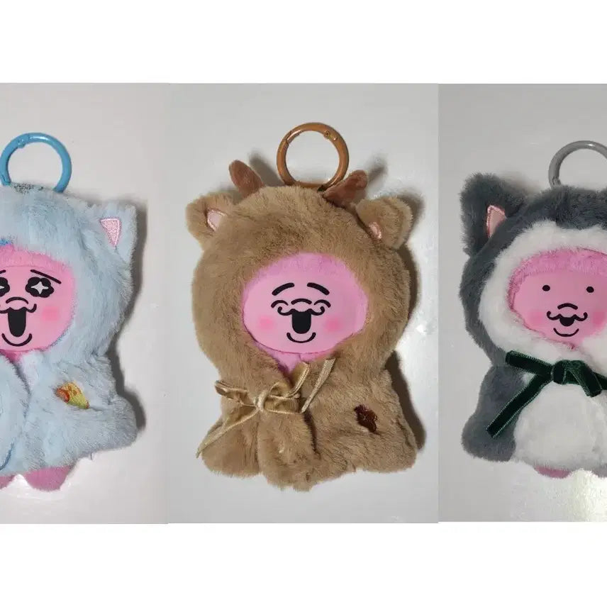 [BUNJANG] Opanchu Usagi Costume Plush Keyring Bundle Set / 오빤쮸우사기 빤쮸토끼 인형 키링 (고양이/사슴/늑대) 3종 세트