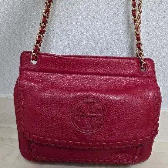 [BUNJANG] Tory Burch Red Leather Chain Shoulder Bag / 토리버치 레드 가죽 체인 숄더백ㅣ