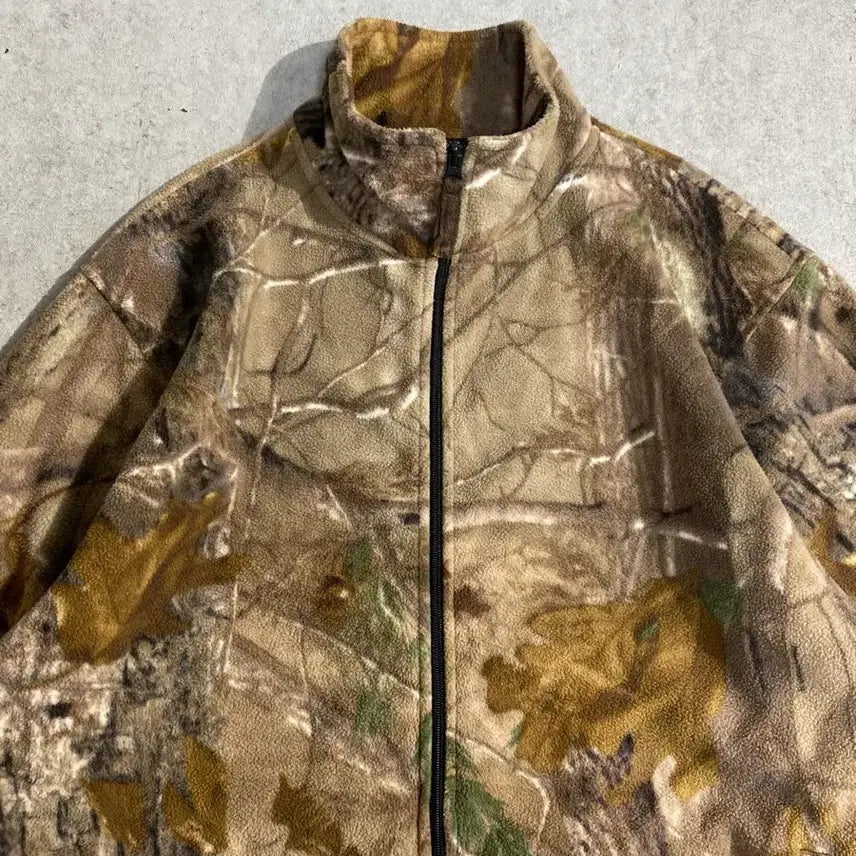 [BUNJANG] Wallo Realtree Fleece Zip Up Jacket / [L] Wallo 왈로 리얼트리패턴 플리스 집업 자켓