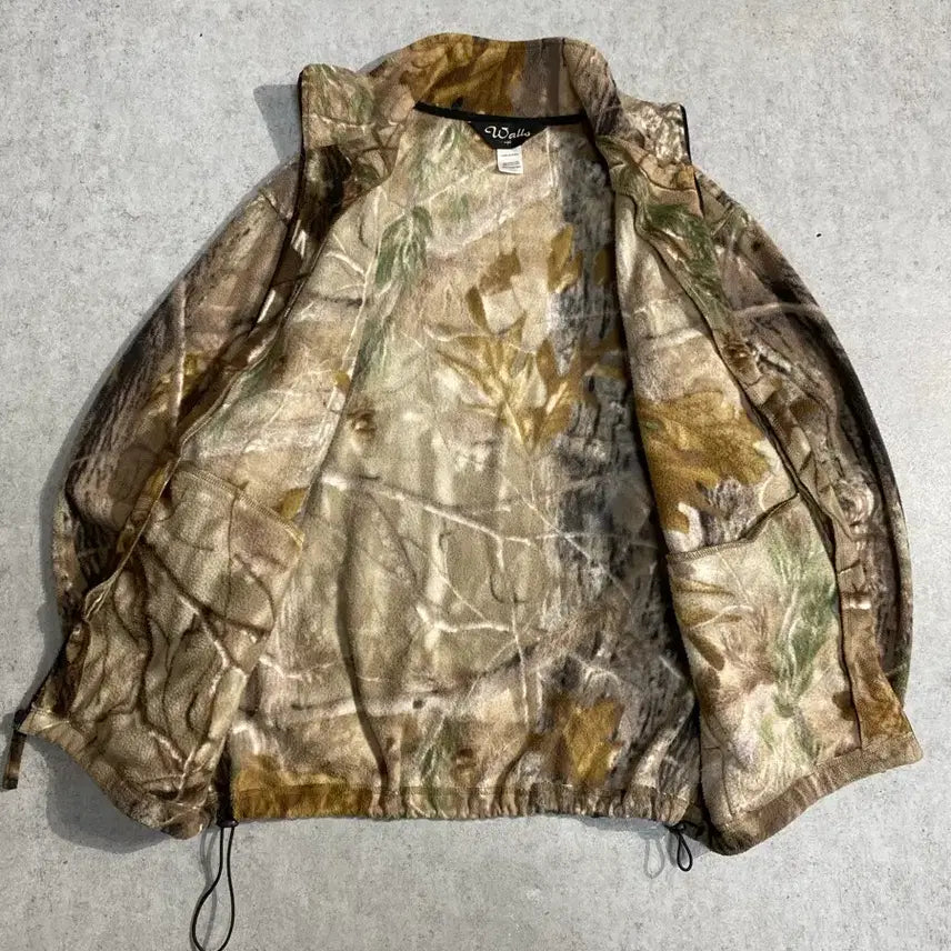 [BUNJANG] Wallo Realtree Fleece Zip Up Jacket / [L] Wallo 왈로 리얼트리패턴 플리스 집업 자켓