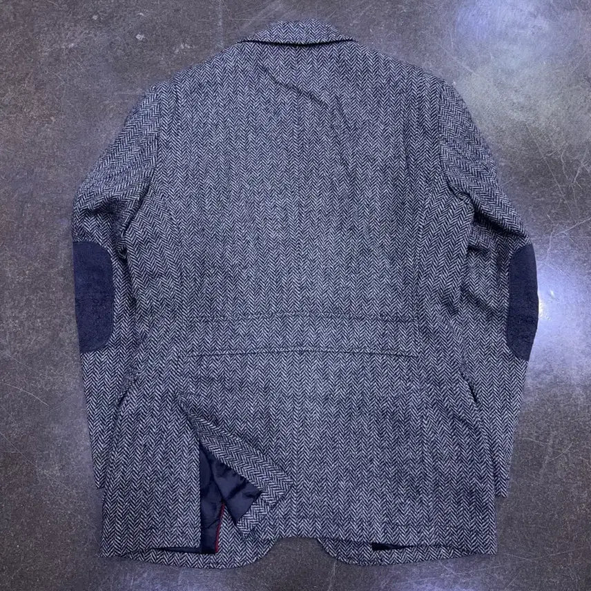 [BUNJANG] Beanpole Slim Fit Herringbone Elbow Patch Hunting Jacket Blazer / 빈폴 슬림핏 헤링본 엘보패치 헌팅자켓 블레이저 95