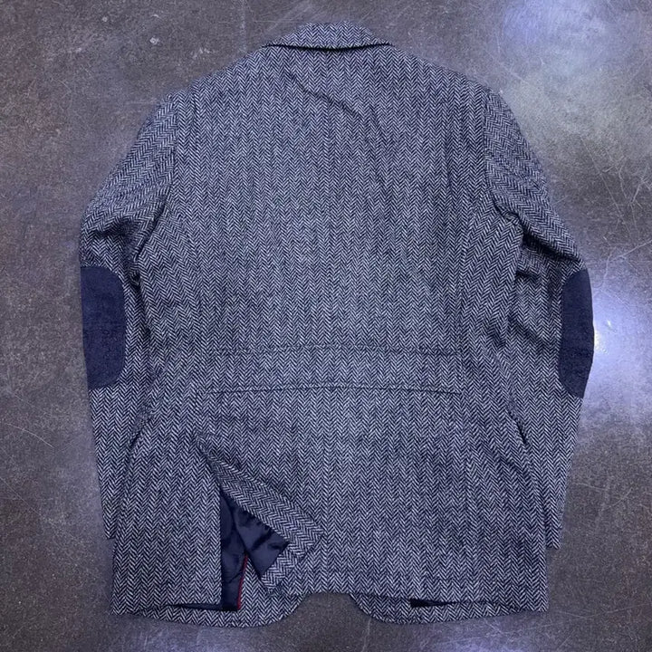 [BUNJANG] Beanpole Slim Fit Herringbone Elbow Patch Hunting Jacket Blazer / 빈폴 슬림핏 헤링본 엘보패치 헌팅자켓 블레이저 95